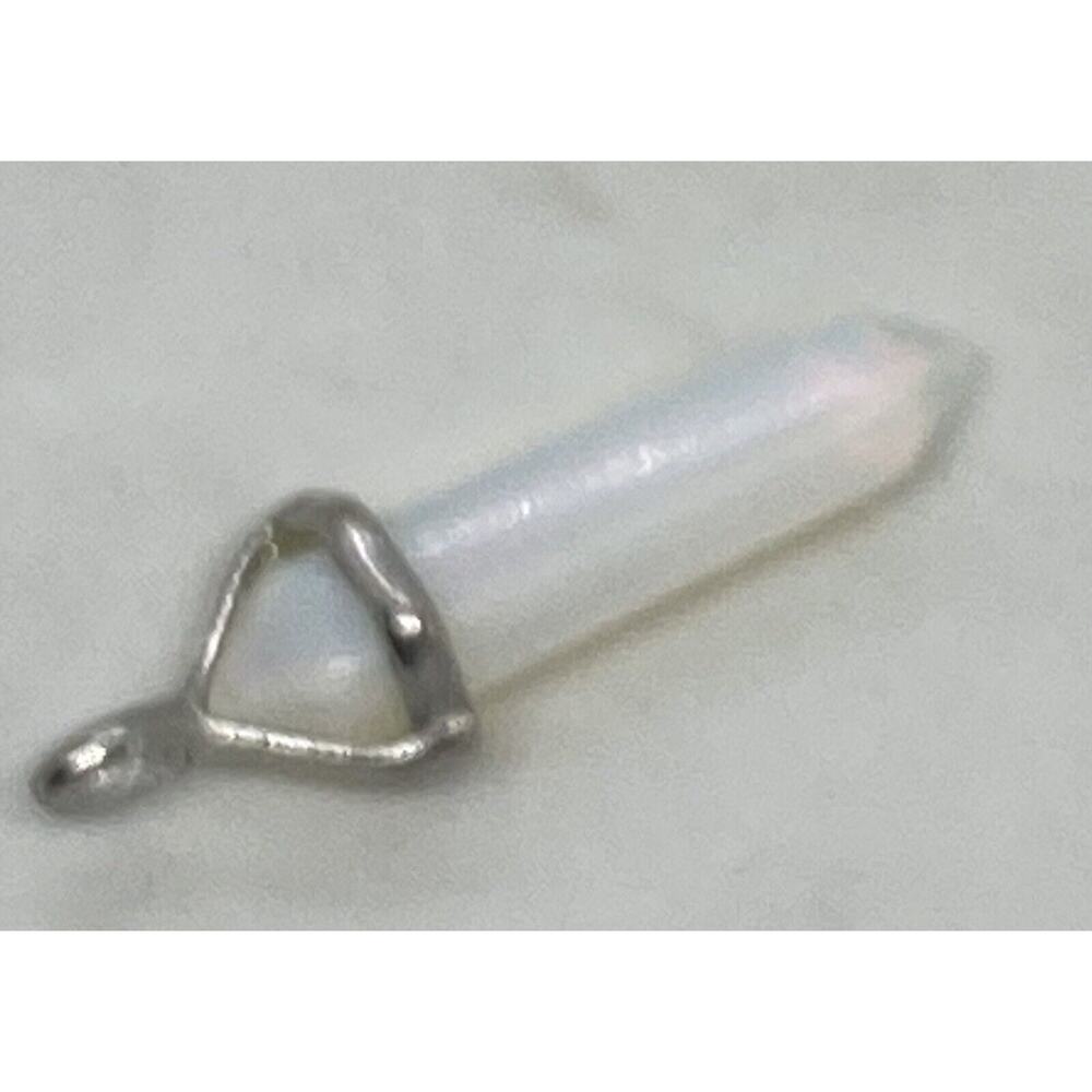 Crystal Quartz 1.75" Pendant Double Terminated Point Hexagonal White Jade Healer - Picture 5 of 13